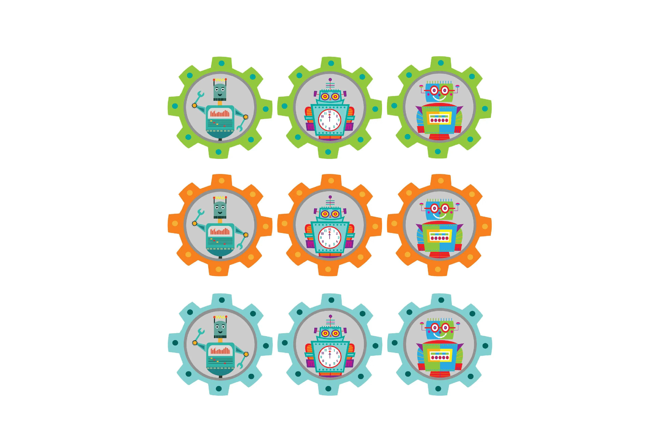 Διακοσμητικά Cupcake Toppers Ρομπότ (12τεμ)